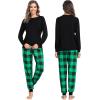 image:imageSWOMOG Family Christmas Pjs Matching Sets Christmas Pajamas for Family Xmas Jammies Set Christmas Holiday SleepwearGreen Black Plaid