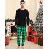 image:imageSWOMOG Family Christmas Pjs Matching Sets Christmas Pajamas for Family Xmas Jammies Set Christmas Holiday SleepwearGreen Black Plaid
