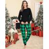 image:imageSWOMOG Family Christmas Pjs Matching Sets Christmas Pajamas for Family Xmas Jammies Set Christmas Holiday SleepwearGreen Black Plaid