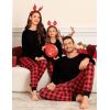 image:imageSWOMOG Family Christmas Pjs Matching Sets Christmas Pajamas for Family Xmas Jammies Set Christmas Holiday SleepwearRed Black Plaid
