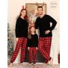 image:imageSWOMOG Family Christmas Pjs Matching Sets Christmas Pajamas for Family Xmas Jammies Set Christmas Holiday SleepwearRed Black Plaid