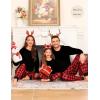 image:imageSWOMOG Family Christmas Pjs Matching Sets Christmas Pajamas for Family Xmas Jammies Set Christmas Holiday SleepwearRed Black Plaid