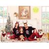 image:imageSWOMOG Family Christmas Pjs Matching Sets Christmas Pajamas for Family Xmas Jammies Set Christmas Holiday SleepwearRed Black Print