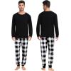 image:imageSWOMOG Family Christmas Pjs Matching Sets Christmas Pajamas for Family Xmas Jammies Set Christmas Holiday SleepwearWhite Black Plaid