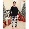 image:imageSWOMOG Family Christmas Pjs Matching Sets Christmas Pajamas for Family Xmas Jammies Set Christmas Holiday SleepwearWhite Black Plaid