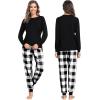 image:imageSWOMOG Family Christmas Pjs Matching Sets Christmas Pajamas for Family Xmas Jammies Set Christmas Holiday SleepwearWhite Black Plaid