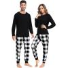 image:imageSWOMOG Family Christmas Pjs Matching Sets Christmas Pajamas for Family Xmas Jammies Set Christmas Holiday SleepwearWhite Black Plaid
