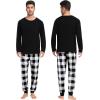 image:imageSWOMOG Family Christmas Pjs Matching Sets Christmas Pajamas for Family Xmas Jammies Set Christmas Holiday SleepwearWhite Black Plaid