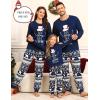 image:imageSWOMOG Family Christmas Pjs Matching Sets Christmas Pajamas for Family Xmas Jammies Set Christmas Holiday SleepwearZ  Navy Blue Snowmenpullover