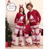 image:imageSWOMOG Family Christmas Pjs Matching Sets Christmas Pajamas for Family Xmas Jammies Set Christmas Holiday SleepwearZ  Wine Red Treepullover