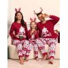 image:imageSWOMOG Family Christmas Pjs Matching Sets Christmas Pajamas for Family Xmas Jammies Set Christmas Holiday SleepwearZ  Wine Red Treepullover