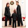 image:imageSWOMOG Family Matching Pajama Satin Pajamas Long Sleeve Sleepwear Button Down Loungewear 2 Pcs Pj SetBlack