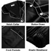image:imageSWOMOG Family Matching Pajama Satin Pajamas Long Sleeve Sleepwear Button Down Loungewear 2 Pcs Pj SetBlack