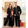 image:imageSWOMOG Family Matching Pajama Satin Pajamas Long Sleeve Sleepwear Button Down Loungewear 2 Pcs Pj SetBlack
