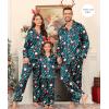 image:imageSWOMOG Family Matching Pajama Satin Pajamas Long Sleeve Sleepwear Button Down Loungewear 2 Pcs Pj SetChristmas Cute Print