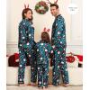 image:imageSWOMOG Family Matching Pajama Satin Pajamas Long Sleeve Sleepwear Button Down Loungewear 2 Pcs Pj SetChristmas Cute Print