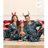 image:imageSWOMOG Family Matching Pajama Satin Pajamas Long Sleeve Sleepwear Button Down Loungewear 2 Pcs Pj SetChristmas Cute Print