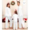 image:imageSWOMOG Family Matching Pajama Satin Pajamas Long Sleeve Sleepwear Button Down Loungewear 2 Pcs Pj SetWhite
