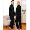 image:imageSWOMOG Family Matching Pajama Satin Pajamas Long Sleeve Sleepwear Button Down Loungewear 2 Pcs Pj SetZ Black With Classic Collar