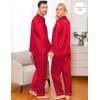 image:imageSWOMOG Family Matching Pajama Satin Pajamas Long Sleeve Sleepwear Button Down Loungewear 2 Pcs Pj SetZ Red With Classic Collar
