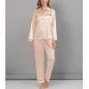 image:imageSWOMOG Family Matching Pajama Set 2Pcs Silk Satin Sleepwear Long Sleeve Button Down LoungewearChampagne