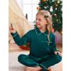 image:imageSWOMOG Family Matching Pajama Set 2Pcs Silk Satin Sleepwear Long Sleeve Button Down LoungewearDark Green