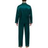 image:imageSWOMOG Family Matching Pajama Set 2Pcs Silk Satin Sleepwear Long Sleeve Button Down LoungewearDark Green