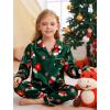 image:imageSWOMOG Family Matching Pajama Set 2Pcs Silk Satin Sleepwear Long Sleeve Button Down LoungewearGreen Christmas Santa