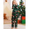 image:imageSWOMOG Family Matching Pajama Set 2Pcs Silk Satin Sleepwear Long Sleeve Button Down LoungewearGreen Christmas Santa