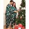 image:imageSWOMOG Family Matching Pajama Set 2Pcs Silk Satin Sleepwear Long Sleeve Button Down LoungewearGreen Santa