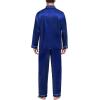 image:imageSWOMOG Family Matching Pajama Set 2Pcs Silk Satin Sleepwear Long Sleeve Button Down LoungewearNavy Blue