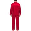 image:imageSWOMOG Family Matching Pajama Set 2Pcs Silk Satin Sleepwear Long Sleeve Button Down LoungewearRed