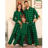 image:imageSWOMOG Family Matching Pajamas Set Button Down Sleepwear Long Sleeve Nightwear Christmas PJS Holiday PajamasGreen With Black Grid