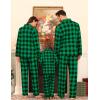image:imageSWOMOG Family Matching Pajamas Set Button Down Sleepwear Long Sleeve Nightwear Christmas PJS Holiday PajamasGreen With Black Grid