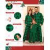 image:imageSWOMOG Family Matching Pajamas Set Button Down Sleepwear Long Sleeve Nightwear Christmas PJS Holiday PajamasGreen With Black Grid