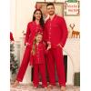 image:imageSWOMOG Family Matching Pajamas Set Button Down Sleepwear Long Sleeve Nightwear Christmas PJS Holiday PajamasRed