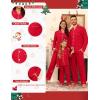 image:imageSWOMOG Family Matching Pajamas Set Button Down Sleepwear Long Sleeve Nightwear Christmas PJS Holiday PajamasRed