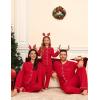 image:imageSWOMOG Family Matching Pajamas Set Button Down Sleepwear Long Sleeve Nightwear Christmas PJS Holiday PajamasRed