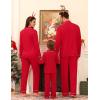 image:imageSWOMOG Family Matching Pajamas Set Button Down Sleepwear Long Sleeve Nightwear Christmas PJS Holiday PajamasRed