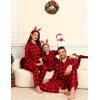 image:imageSWOMOG Family Matching Pajamas Set Button Down Sleepwear Long Sleeve Nightwear Christmas PJS Holiday PajamasRed With Black Grid