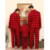 image:imageSWOMOG Family Matching Pajamas Set Button Down Sleepwear Long Sleeve Nightwear Christmas PJS Holiday PajamasRed With Black Grid