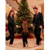 image:imageSWOMOG Family Matching Pajamas Set Satin Long Sleeve Button Down 2 PCS Pjs Pajama Top amp Pants Holiday Sleepwear SetBlack