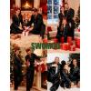 image:imageSWOMOG Family Matching Pajamas Set Satin Long Sleeve Button Down 2 PCS Pjs Pajama Top amp Pants Holiday Sleepwear SetBlack
