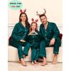 image:imageSWOMOG Family Matching Pajamas Set Satin Long Sleeve Button Down 2 PCS Pjs Pajama Top amp Pants Holiday Sleepwear SetDeep Green
