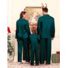 image:imageSWOMOG Family Matching Pajamas Set Satin Long Sleeve Button Down 2 PCS Pjs Pajama Top amp Pants Holiday Sleepwear SetDeep Green