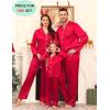 image:imageSWOMOG Family Matching Pajamas Set Satin Long Sleeve Button Down 2 PCS Pjs Pajama Top amp Pants Holiday Sleepwear SetRed