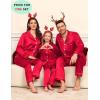 image:imageSWOMOG Family Matching Pajamas Set Satin Long Sleeve Button Down 2 PCS Pjs Pajama Top amp Pants Holiday Sleepwear SetRed