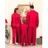 image:imageSWOMOG Family Matching Pajamas Set Satin Long Sleeve Button Down 2 PCS Pjs Pajama Top amp Pants Holiday Sleepwear SetRed
