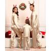 image:imageSWOMOG Family Matching Pajamas Set Silk Satin Button Down Sleepwear Long Sleeve Nightwear 2 Pcs Pj SetChampagne