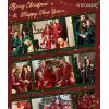 image:imageSWOMOG Family Matching Pajamas Set Silk Satin Button Down Sleepwear Long Sleeve Nightwear 2 Pcs Pj SetDeep Green